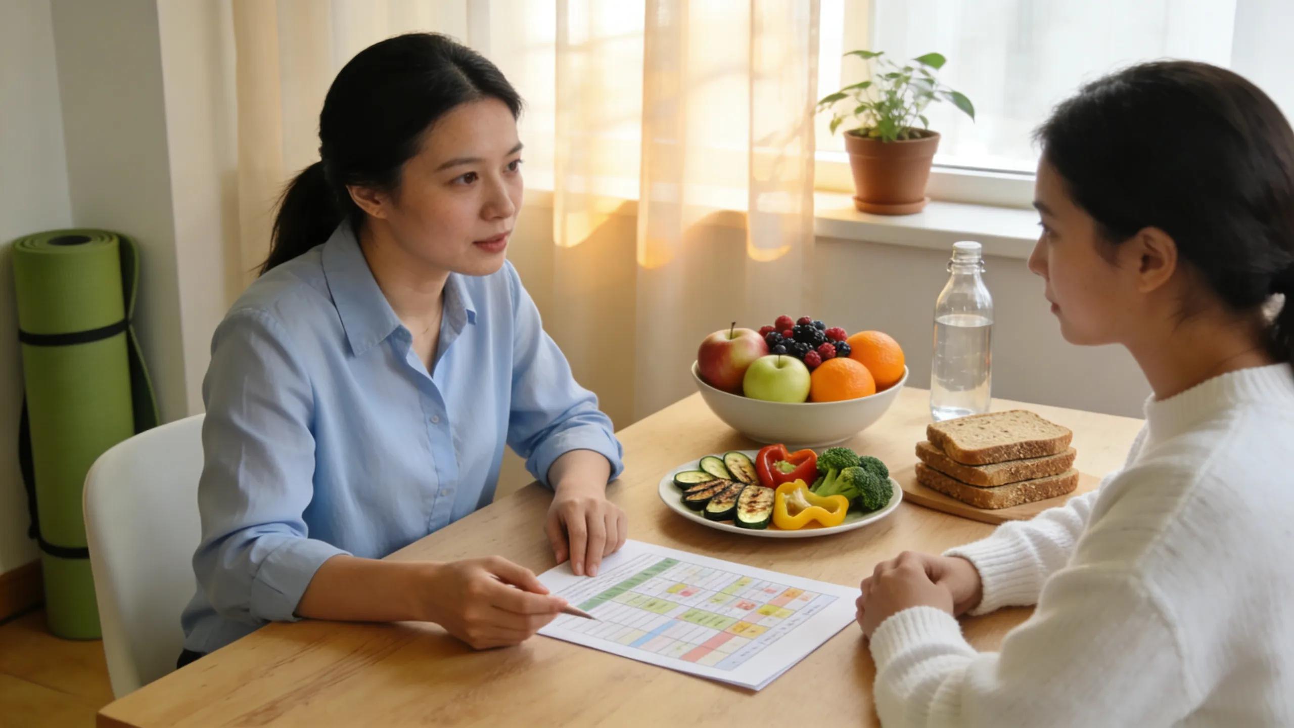 A nutrition consultation at Dearborn Racquet and Health Club, highlighting meal planning and wellness support