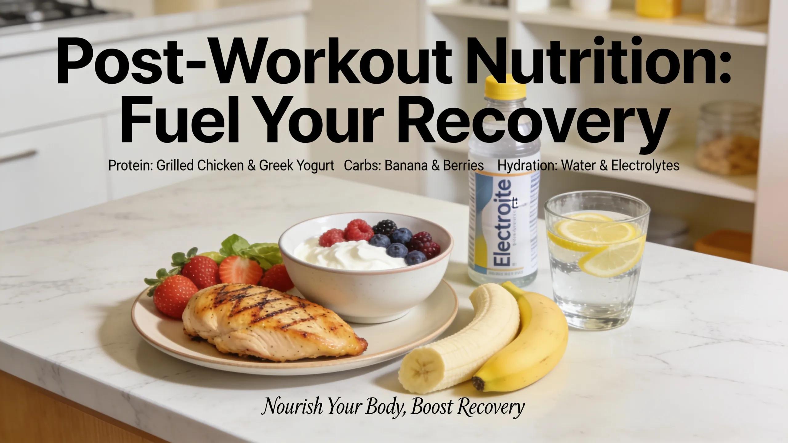 Selection of protein-rich and hydrating foods for post-workout recovery